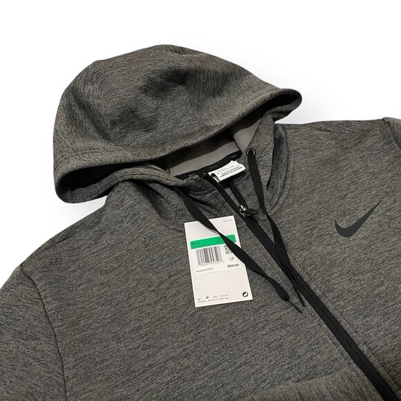 Nike Men's Therma-Fit Full Zip Hoodie Dark Heather Gray Size XL CU6231-071 New - Picture 2 of 7